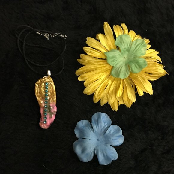 Reversible Rhinestone Unique Rare Vintage Boho One of a Kind Handmade Necklace - Picture 3 of 16